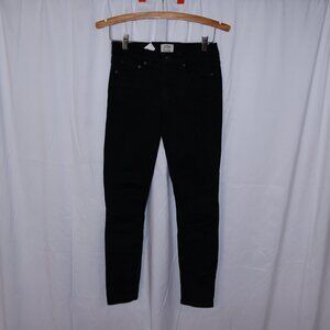 J. Crew Toothpick Black Jeans Long Ankle Size 25 Cotton No fade 5 Pocket type